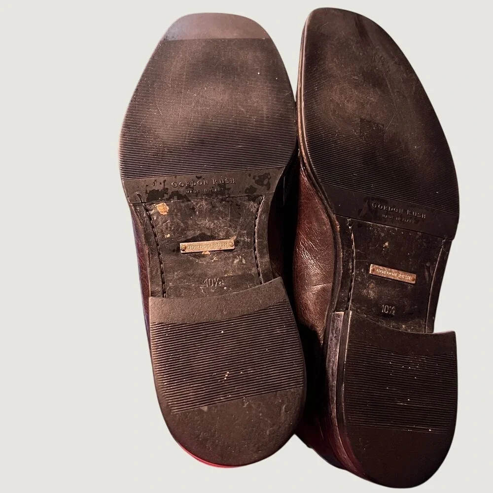 Gordon Rush Loafers Mens 10.5 Brown Leather Italy Square Toe Slip On‎ Dress Shoe